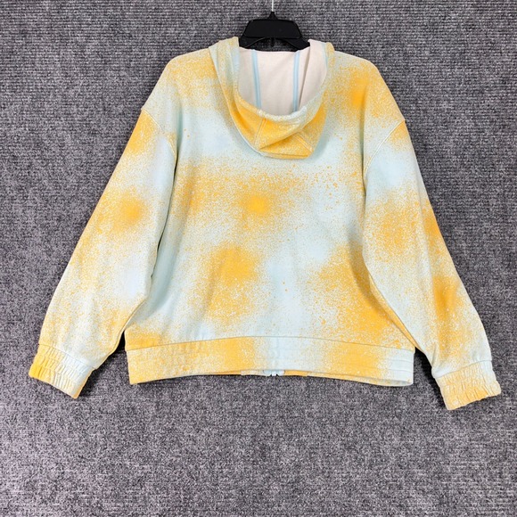 Adidas Originals Spray Paint All Over Print Full Zip Hoodie Blue Yellow S Womens - Picture 4 of 11